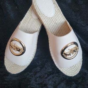 COACH espadrille slides sandals